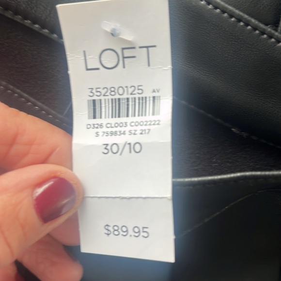 New Loft Pants Women’s Sz 10 30 inch waist Black Imitation Leather dress casual - Picture 12 of 13